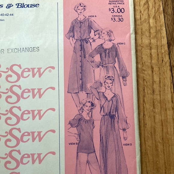 VTG Peasant Blouse & Skirt Sewing Pattern - Picture 2 of 5